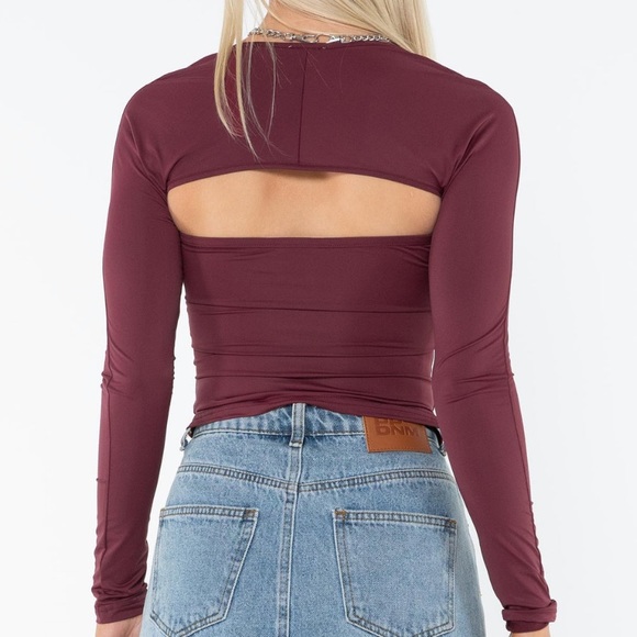 Princes Polly Moran Two Piece Bolero Top Wine - Picture 3 of 3